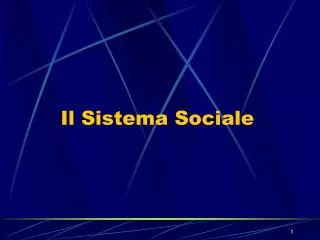 il sistema sociale