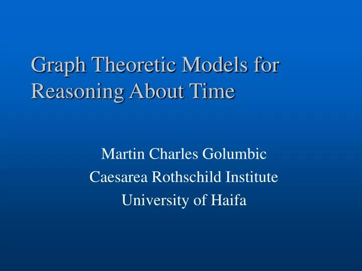 graph theoretic models for reasoning about time