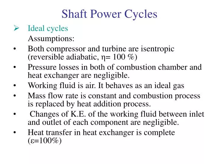 shaft power cycles