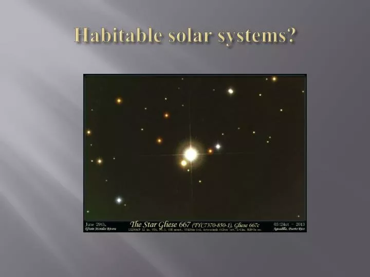 habitable solar systems