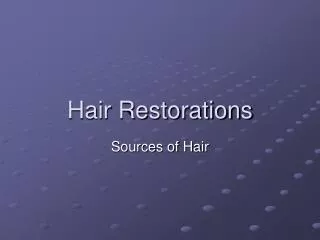 Hair Restorations