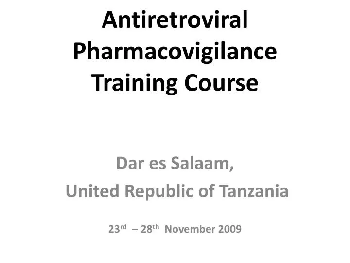 antiretroviral pharmacovigilance training course