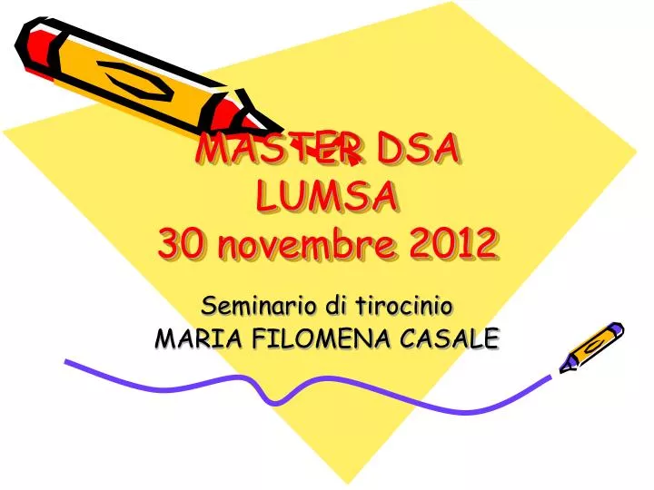 master dsa lumsa 30 novembre 2012