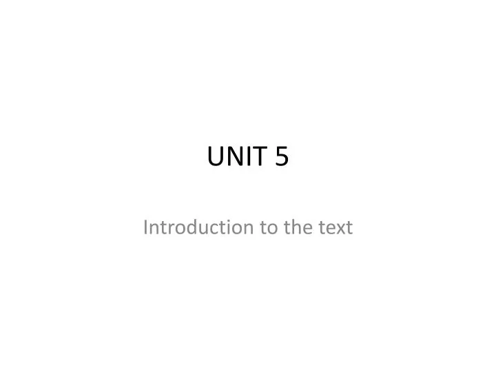 unit 5