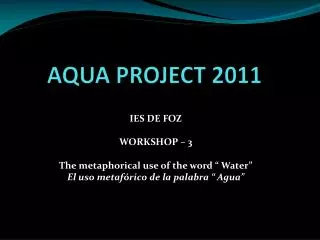 aqua project 2011