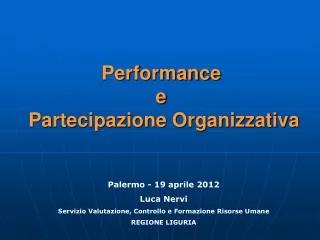 performance e partecipazione organizzativa