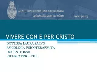 vivere con e per cristo