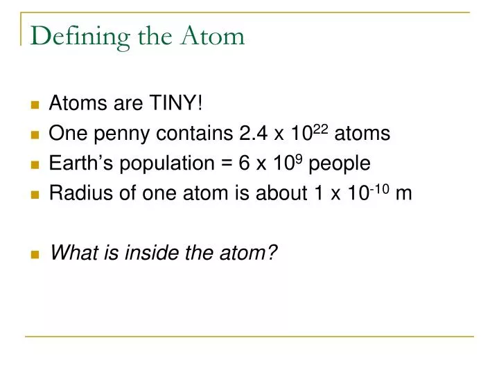 defining the atom