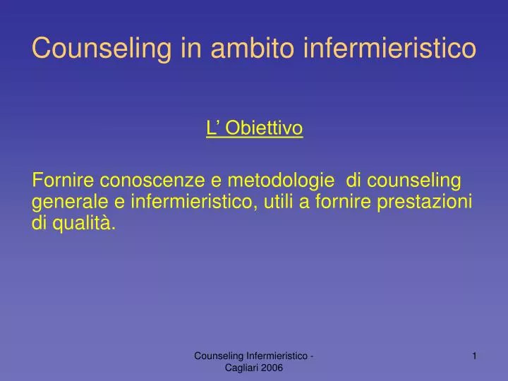 counseling in ambito infermieristico