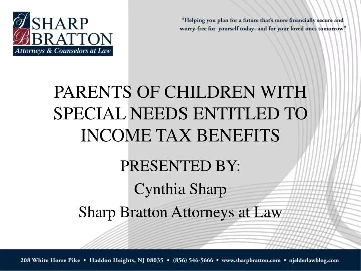 parents of children with special needs entitled to income tax benefits