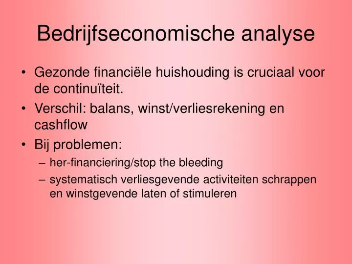 bedrijfseconomische analyse