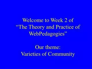 Agenda Part 1: class session (2 hrs)