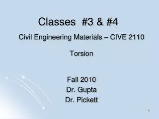Classes #3 &amp; #4