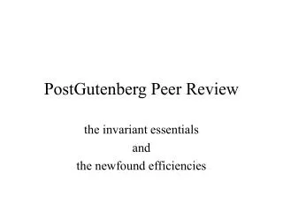 PostGutenberg Peer Review