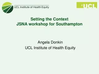 Setting the Context JSNA workshop for Southampton