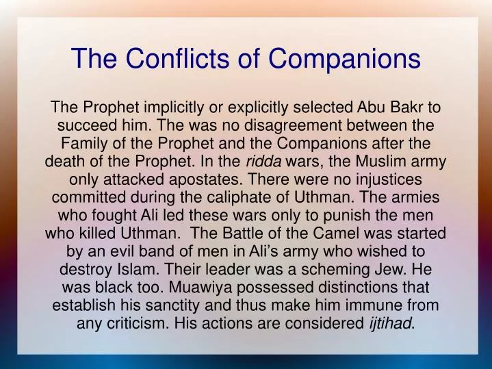 the conflicts of companions