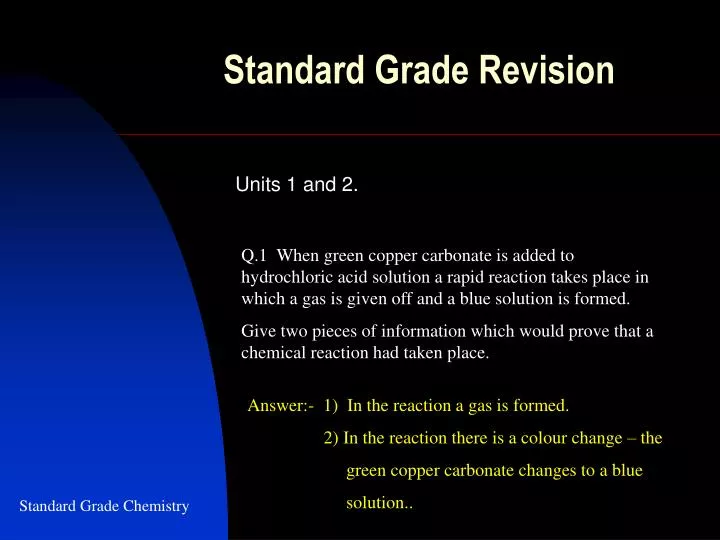 standard grade revision