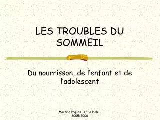 les troubles du sommeil