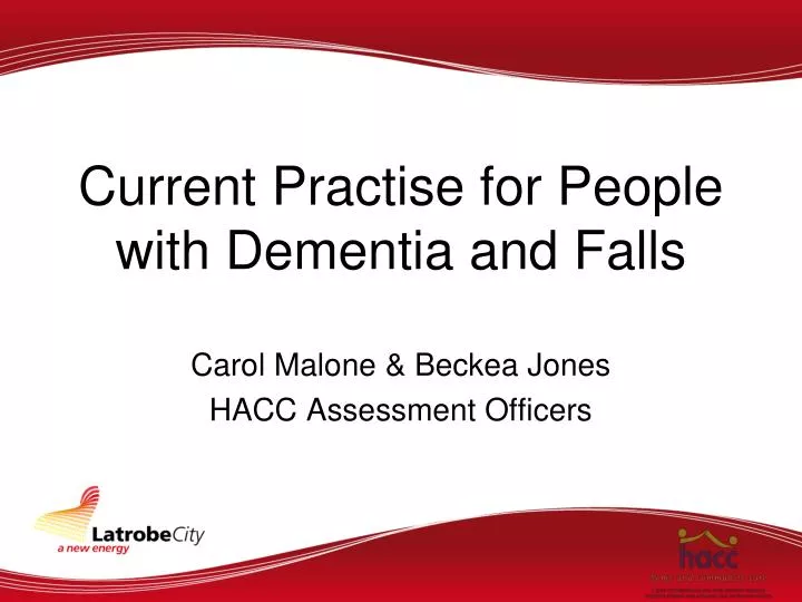 current practise for people with dementia and falls
