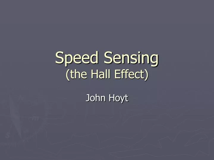 speed sensing the hall effect