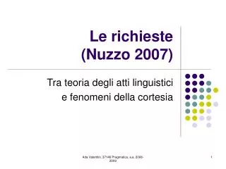 le richieste nuzzo 2007