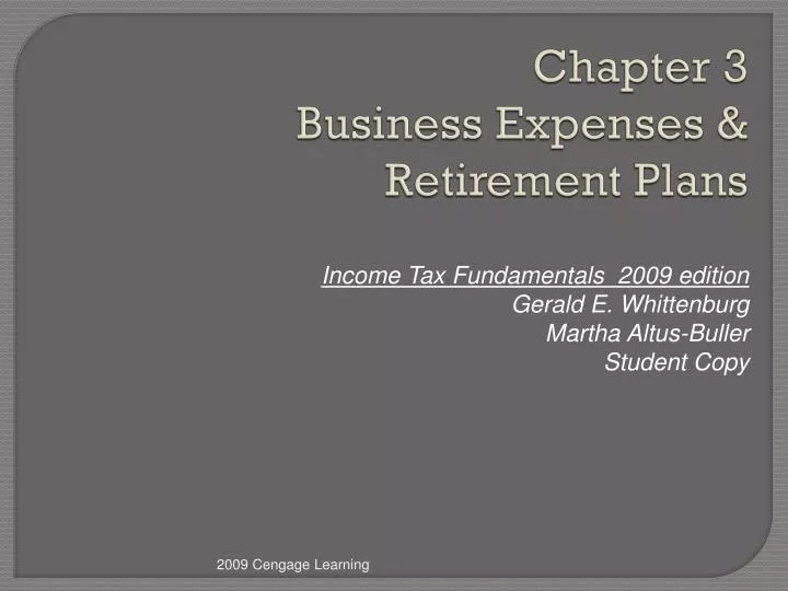 chapter 3 business expenses retirement plans