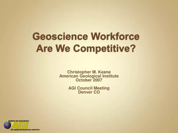 geoscience workforce are we competitive