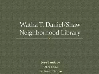 Watha T. Daniel/Shaw Neighborhood Library