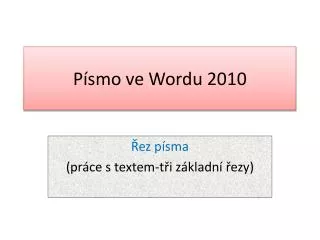 p smo ve wordu 2010