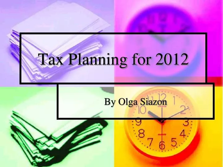 tax planning for 2012