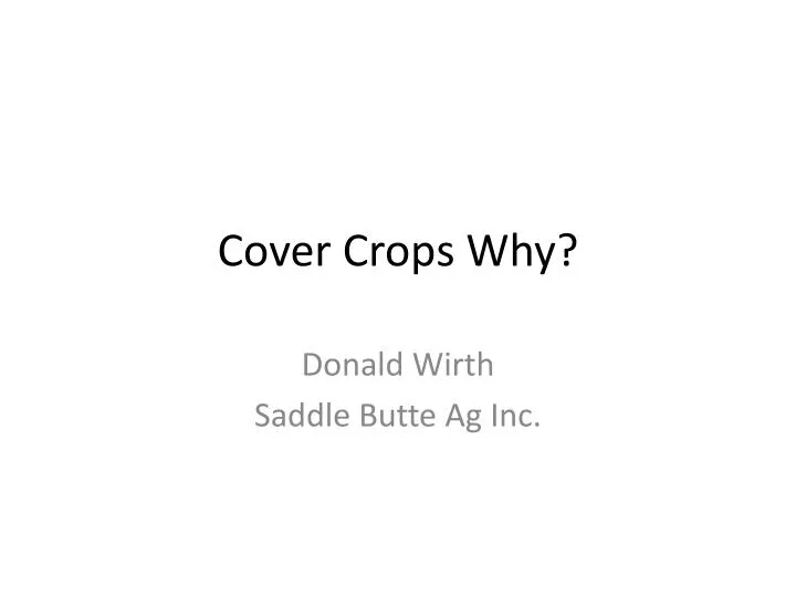 cover crops why