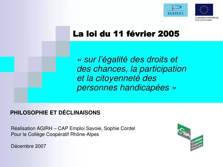 la loi du 11 f vrier 2005