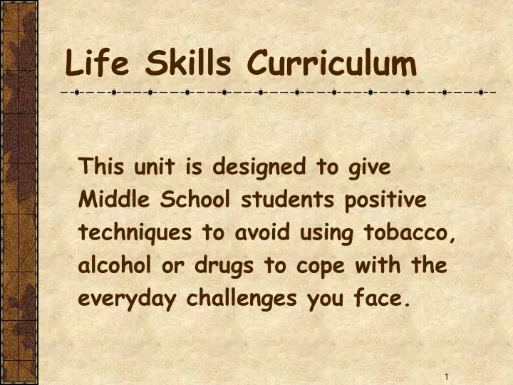 life skills curriculum