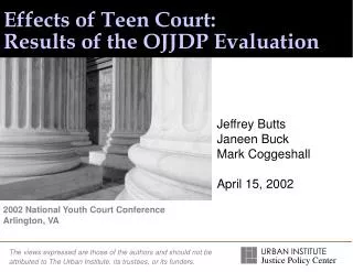Effects of Teen Court: Results of the OJJDP Evaluation
