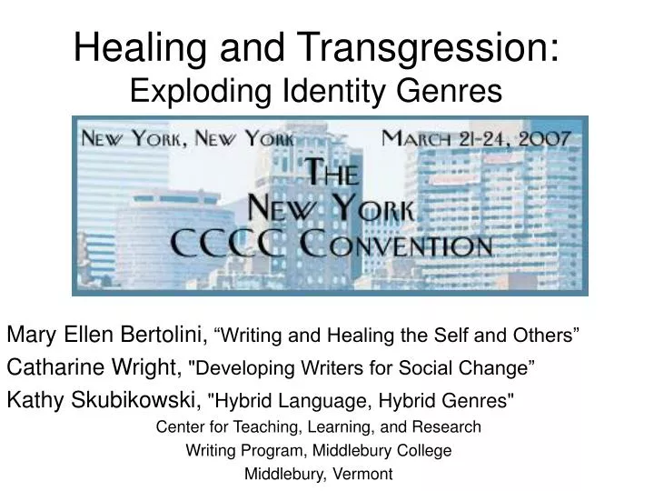 healing and transgression exploding identity genres