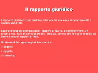 il rapporto giuridico