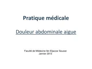 pratique m dicale douleur abdominale aigue
