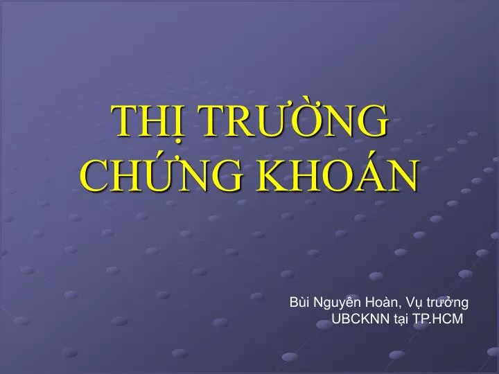 th tr ng ch ng kho n