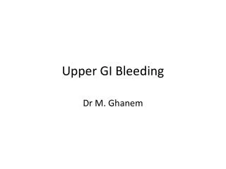 Upper GI Bleeding