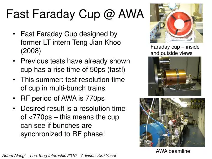 fast faraday cup @ awa