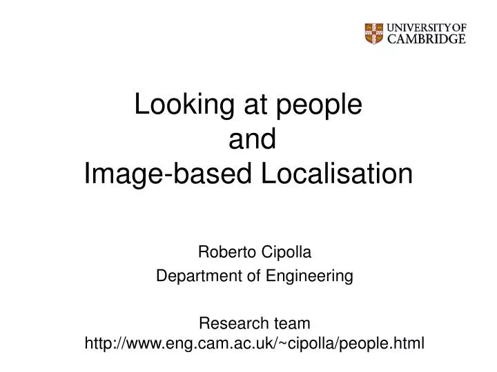 looking at people and image based localisation