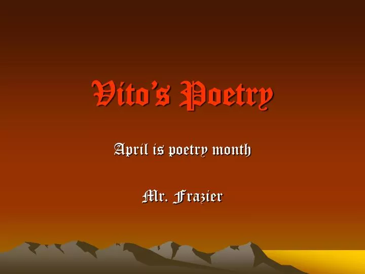 vito s poetry