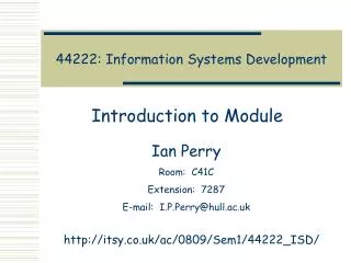 44222: Information Systems Development
