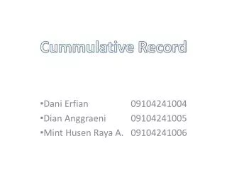 cummulative record