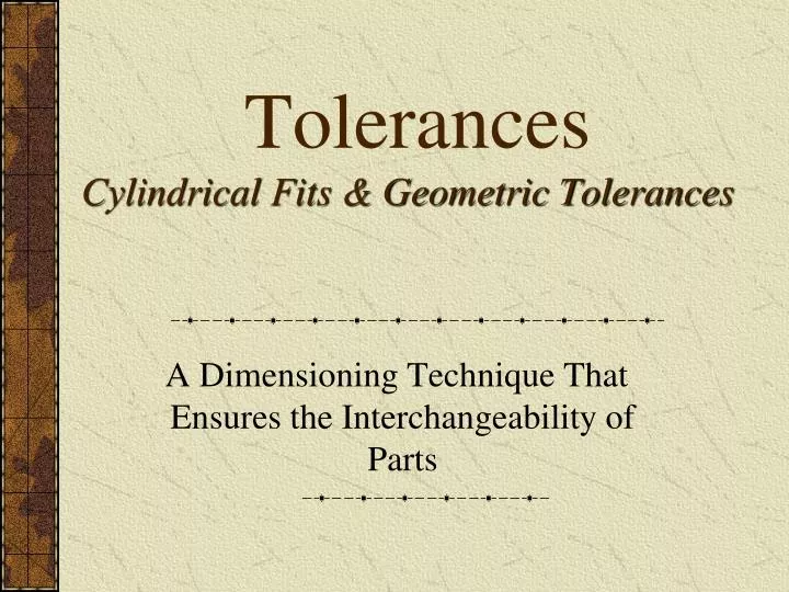 tolerances cylindrical fits geometric tolerances