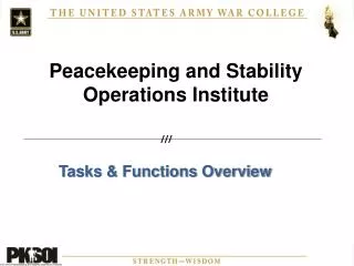 Peacekeeping and Stability Operations Institute