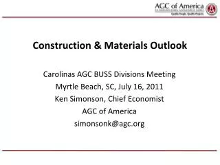 Construction &amp; Materials Outlook