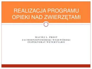 realizacja programu opieki nad zwierz tami