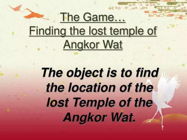 the game finding the lost temple of angkor wat