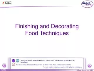 Finishing and Decorating Food Techniques